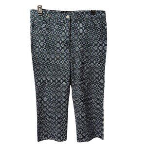 89th + Madison Womens Geometric Print Capri Pants Size 16 Rayon Blend pants